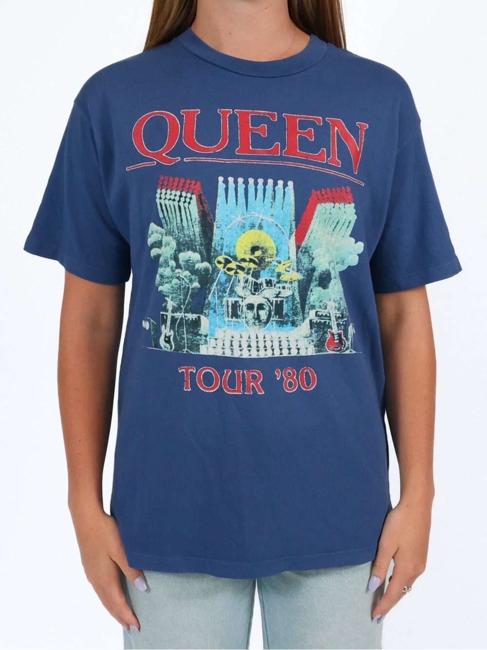 DAYDREAMER x Rock & Roll Hall of Fame Queen ‘80 Concert Graphic Shirt Blue